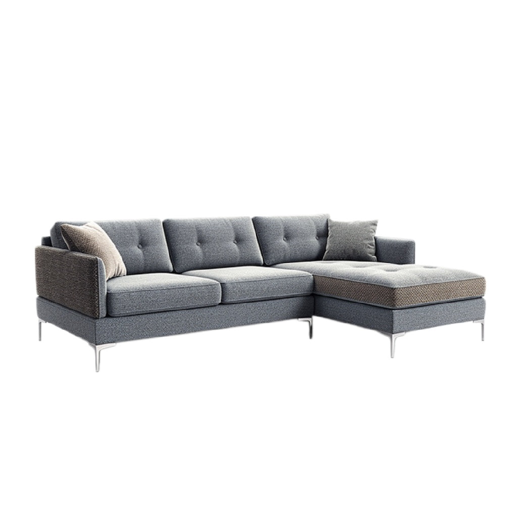 Nowoczesna szara kanapa z funkcją chaise longue